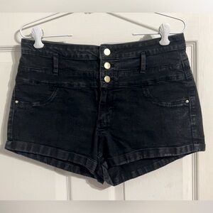 Refuge High waisted black denim shorts - size 8
